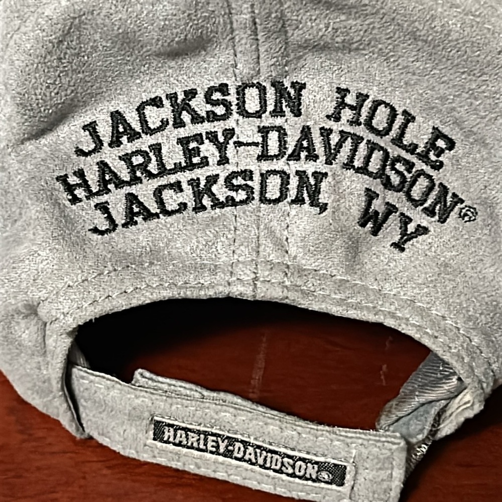 HARLEY-DAVIDSON Womens Patch Hat Cap Adjustable Gray Jackson Hole, Wyoming - Picture 5 of 5